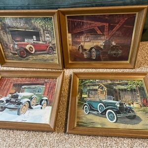 Vintage Car Framed Art Set